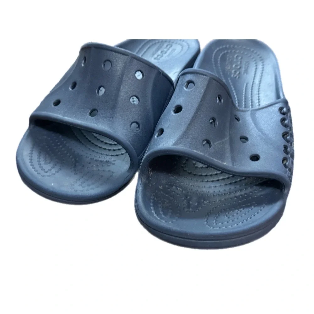 Crocs Classic Slide Mens 6 Womens 8 Navy Blue Excellent Comfort Sandals